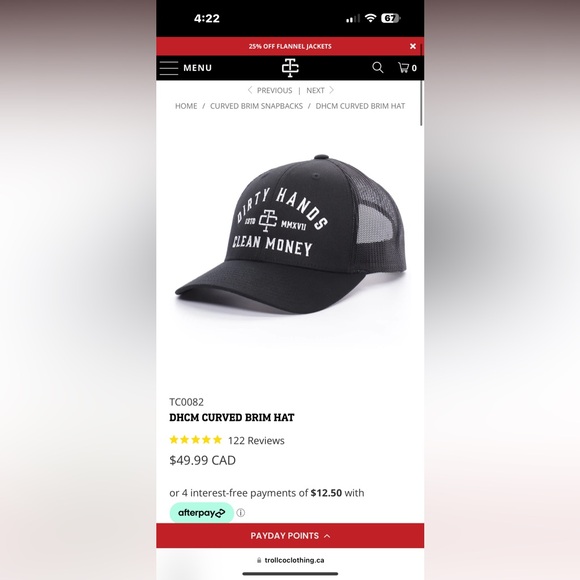 EUC DHCM Dirty Hands Clean Money Black Snap Back - Picture 1 of 6